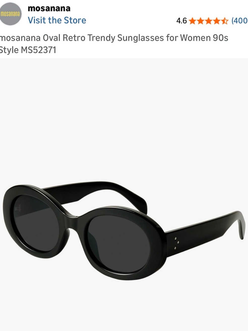 BRAND NEW: Black Oval Sunglasses for Women — Retro Trendy Style